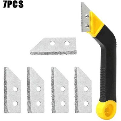 ABYSSE Outils De Retrait De La Mortier, Grattoir Pour Carrelage, Lot De 1 Grattoir À Coulis, Scie Coudée Avec 6 Lames De Rechange Pour Le Nettoyage De Salle De Bain - Publicité ABYSSE Outils De Retrait De La Mortier, Grattoir Pour Carrelage, Lot De 1 Grattoir À Coulis, Scie Coudée Avec 6 Lames De Rechange Pour Le Nettoyage De Salle De Bain - Publicité