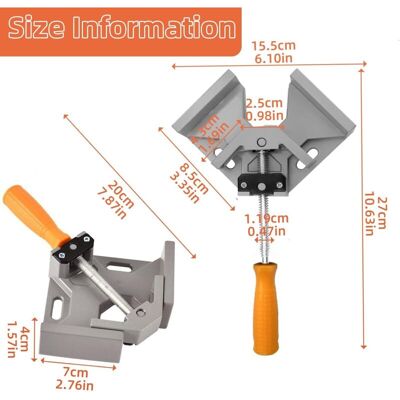OEM 2 Pcs Serre Joint Angle 90 Degrés Avec Mâchoire Pivotante Réglable, Outils Pince Porte Droit Alliage Aluminium, Dispositif Joints Soudage Manuel Menuisier, Outillage Charpentier Pour Bois-dou - Publicité OEM 2 Pcs Serre Joint Angle 90 Degrés Avec Mâchoire Pivotante Réglable, Outils Pince Porte Droit Alliage Aluminium, Dispositif Joints Soudage Manuel Menuisier, Outillage Charpentier Pour Bois-dou - Publicité