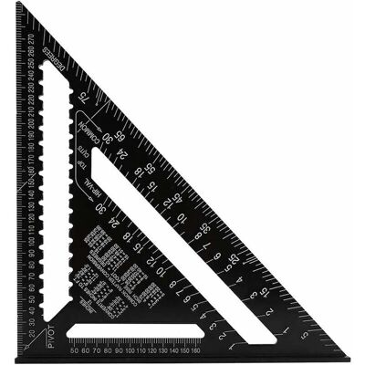 Scotch Équerre Triangle Metrique Professionnel, 30cm/300mm Équerre De Charpentier Haute Précision, Règle D'Angle Menuiserie En Alliage D'Aluminium Outil De Mesure Bois Speed Square Noir - Publicité Scotch Équerre Triangle Metrique Professionnel, 30cm/300mm Équerre De Charpentier Haute Précision, Règle D'Angle Menuiserie En Alliage D'Aluminium Outil De Mesure Bois Speed Square Noir - Publicité