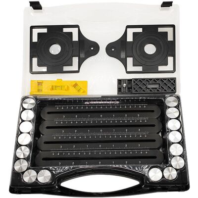 PELTOR Un Coffret Règle De Mesure Multi-angle Pour Carrelage - Outil D'Angle Noir - Pochoir D'Angle En Alliage D'Aluminium - 12 Outils Latéraux - Publicité PELTOR Un Coffret Règle De Mesure Multi-angle Pour Carrelage - Outil D'Angle Noir - Pochoir D'Angle En Alliage D'Aluminium - 12 Outils Latéraux - Publicité