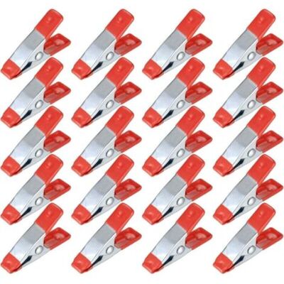 ABYSSE 20 Pièces Pinces À Ressort Métal,modélisme Pince À Épiler,ressort Métallique Pinces Avec Revêtement En Caoutchouc,pinces À Linge Grip Holder Pour Bâche,travail Bois,outil De Modélisation-2 Pouces - Publicité ABYSSE 20 Pièces Pinces À Ressort Métal,modélisme Pince À Épiler,ressort Métallique Pinces Avec Revêtement En Caoutchouc,pinces À Linge Grip Holder Pour Bâche,travail Bois,outil De Modélisation-2 Pouces - Publicité