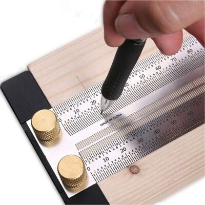 MOXIE Marquage Règle En T Haute Précision Le Travail Du Bois Règle De La Ligne De Traçage À L'Échelle Avec Des Trous Règle De Traçage Jauge Outil De Mesure Outils De Marquage De Menuisier (200 Mm) - Publicité MOXIE Marquage Règle En T Haute Précision Le Travail Du Bois Règle De La Ligne De Traçage À L'Échelle Avec Des Trous Règle De Traçage Jauge Outil De Mesure Outils De Marquage De Menuisier (200 Mm) - Publicité