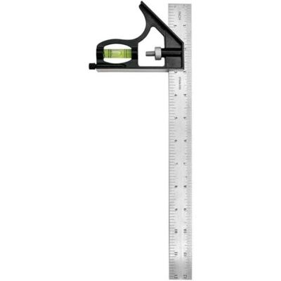 ABYSSE Équerre Combinée De 30,5 Cm, Marquage De 45 À 90 Degrés, Outils De Mesure De Menuiserie, Ensemble D'Équerre Combiné, Règle En Métal, Équerre En T - Publicité ABYSSE Équerre Combinée De 30,5 Cm, Marquage De 45 À 90 Degrés, Outils De Mesure De Menuiserie, Ensemble D'Équerre Combiné, Règle En Métal, Équerre En T - Publicité