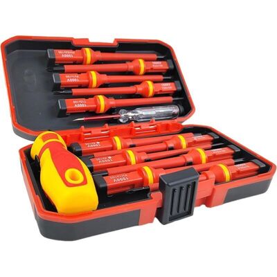 OEM 13 Pièces Jeu De Tournevis, 1 Manche De Tournevis Isolé + 11 Tournevis Interchangeables + 1 Tournevis Avec Testeur De Tension, Magnétique Tournevis De Precision, Pour Le Montage Et Le Démontage - Publicité OEM 13 Pièces Jeu De Tournevis, 1 Manche De Tournevis Isolé + 11 Tournevis Interchangeables + 1 Tournevis Avec Testeur De Tension, Magnétique Tournevis De Precision, Pour Le Montage Et Le Démontage - Publicité