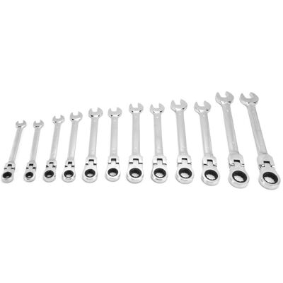 MOXIE Sjlerst Jeu De Clés À Cliquet,kit De 12 Clés À Cliquet, Combinaison Métrique En Acier Au Chrome Vanadium 8-19mm Avec Sac De Rangement, Tête Mobile - Publicité MOXIE Sjlerst Jeu De Clés À Cliquet,kit De 12 Clés À Cliquet, Combinaison Métrique En Acier Au Chrome Vanadium 8-19mm Avec Sac De Rangement, Tête Mobile - Publicité