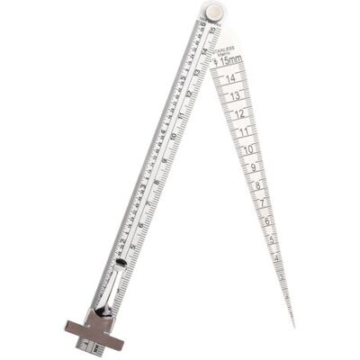 ABYSSE Stainless Steel Welding Taper Gap Gauge Depth Ruler Hole Inspection Tool - Publicité ABYSSE Stainless Steel Welding Taper Gap Gauge Depth Ruler Hole Inspection Tool - Publicité