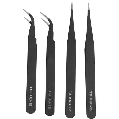 Ensemble De 4 Pinces De Précision En Acier Inoxydable : Pinces Biseautées, Pinces Droites, Pinces Courbes Et Outils De Couture.-aquaforge - Publicité Ensemble De 4 Pinces De Précision En Acier Inoxydable : Pinces Biseautées, Pinces Droites, Pinces Courbes Et Outils De Couture.-aquaforge - Publicité