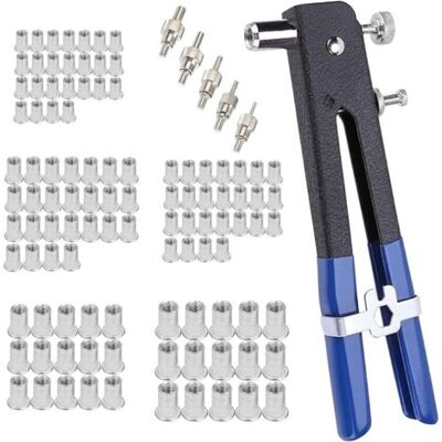 ABYSSE 86 Pcs Pince Ecrou A Riveter Pistolet À Écrou Avec 5 Mandrins M3 M4 M5 M6 M8 Kit De Pince À Riveter Kit De Écrou Riveteuse Rivet Nutsert Gun Outil De Pince À Riveter Insert Fileté - Publicité ABYSSE 86 Pcs Pince Ecrou A Riveter Pistolet À Écrou Avec 5 Mandrins M3 M4 M5 M6 M8 Kit De Pince À Riveter Kit De Écrou Riveteuse Rivet Nutsert Gun Outil De Pince À Riveter Insert Fileté - Publicité