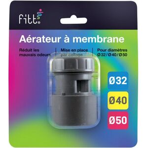 Interplast - Aérateur À Membrane Pvc Évacuation Ø32/40/50 En Blister - Fitt - Gris - Pvc - Publicité Interplast - Aérateur À Membrane Pvc Évacuation Ø32/40/50 En Blister - Fitt - Gris - Pvc - Publicité