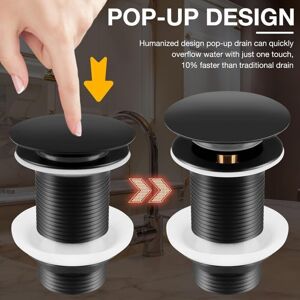 Debuns - Bonde De Lavabo Sans Trop Plein Universelle,bonde De Lavabo Pop Up, Bonde Clic Clac,bonde Pop Up, Noir,de - Publicité Debuns - Bonde De Lavabo Sans Trop Plein Universelle,bonde De Lavabo Pop Up, Bonde Clic Clac,bonde Pop Up, Noir,de - Publicité
