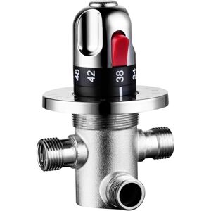 ALLIANDIS Thermostat Monobloc Laiton 3 Voies Vanne Mélangeuse G 1/2" Salle De Bain Valve-80137mm Thermostats De Chauffe Eau - Publicité ALLIANDIS Thermostat Monobloc Laiton 3 Voies Vanne Mélangeuse G 1/2" Salle De Bain Valve-80137mm Thermostats De Chauffe Eau - Publicité