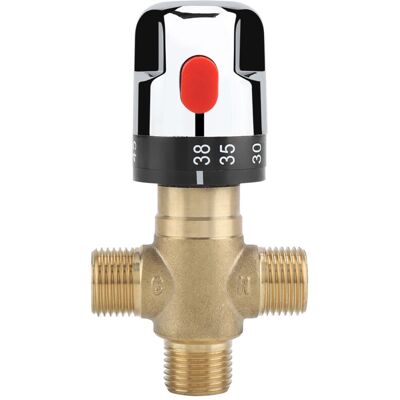 MOXIE Sjlerst Mélangeur Thermostatique En Laiton, Tuyau De Température De L'Eau, Contrôle Du Thermostat Du Bassin - Publicité MOXIE Sjlerst Mélangeur Thermostatique En Laiton, Tuyau De Température De L'Eau, Contrôle Du Thermostat Du Bassin - Publicité
