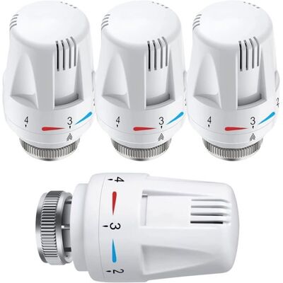 Cellfast Tête Thermostatique, 4 Pièces Thermostat, Tête De Rechange De Valve De Radiateur Standard M30x1,5 Contrôle De La Température,blanc - Publicité Cellfast Tête Thermostatique, 4 Pièces Thermostat, Tête De Rechange De Valve De Radiateur Standard M30x1,5 Contrôle De La Température,blanc - Publicité