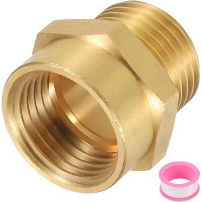GRASSLIN 1 Raccord Laiton, 1/2" Npt Femelle X 1/2" G Mâle, Hexagonal, Étanche, Plomberie - Publicité GRASSLIN 1 Raccord Laiton, 1/2" Npt Femelle X 1/2" G Mâle, Hexagonal, Étanche, Plomberie - Publicité