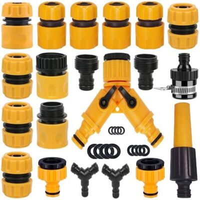 ABYSSE Ensemble De Raccords De Tuyau D'Arrosage De Lavage De Voiture Tube Télescopique Sucette Ensemble De Connecteur Rapide Jaune - Publicité ABYSSE Ensemble De Raccords De Tuyau D'Arrosage De Lavage De Voiture Tube Télescopique Sucette Ensemble De Connecteur Rapide Jaune - Publicité