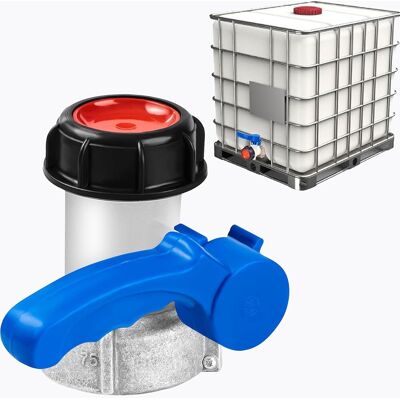 AIAILIKILL Robinet De Vidange Pour Cuve Ibc 1000l - Adaptateur Réservoir 75 Mm Dn50 Vanne À Papillon En Aluminium Et Abs Raccord Ibc, Connecteur Fileté Conteneur Chimique/eau Dn50-(75mm) - Publicité AIAILIKILL Robinet De Vidange Pour Cuve Ibc 1000l - Adaptateur Réservoir 75 Mm Dn50 Vanne À Papillon En Aluminium Et Abs Raccord Ibc, Connecteur Fileté Conteneur Chimique/eau Dn50-(75mm) - Publicité