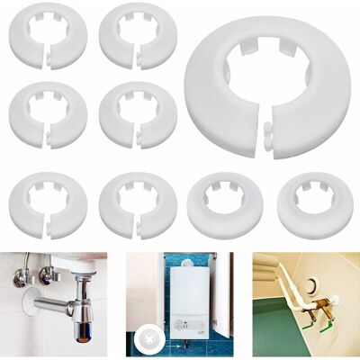 Lot De 10 Rosaces Cache-tuyau Pour Radiateur, Chauffage, Plomberie, Couvercle De Trou Mural Et Sol – Delkevic - Publicité Lot De 10 Rosaces Cache-tuyau Pour Radiateur, Chauffage, Plomberie, Couvercle De Trou Mural Et Sol – Delkevic - Publicité