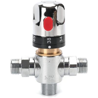 SUPERWISE Robinet Mitigeur Thermostatique, Robinet Mélangeur D'Eau Chaude Et D'Eau Froide Avec Connecteur G 1/2", Graduation En Centidrage, Laiton Massif - Publicité SUPERWISE Robinet Mitigeur Thermostatique, Robinet Mélangeur D'Eau Chaude Et D'Eau Froide Avec Connecteur G 1/2", Graduation En Centidrage, Laiton Massif - Publicité