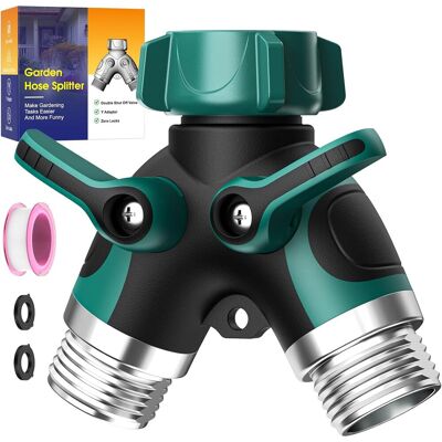 OEM Répartiteur De Tuyau D'Arrosage À 2 Voies Avec Vanne D'Arrêt — Séparateur Pour Robinet D'Eau (connecteur 3/4 Po) — Raccord En Y Métallique Robuste Pour Robinet Extérieur - Publicité OEM Répartiteur De Tuyau D'Arrosage À 2 Voies Avec Vanne D'Arrêt — Séparateur Pour Robinet D'Eau (connecteur 3/4 Po) — Raccord En Y Métallique Robuste Pour Robinet Extérieur - Publicité