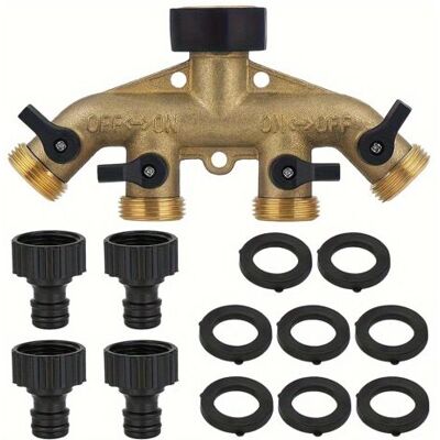 ABYSSE Répartiteur De Robinet De Jardin 4 Voies En Laiton – Diviseur D’irrigation Multitâche Avec Adaptateur, Filetage Européen 3/4 - Publicité ABYSSE Répartiteur De Robinet De Jardin 4 Voies En Laiton – Diviseur D’irrigation Multitâche Avec Adaptateur, Filetage Européen 3/4 - Publicité