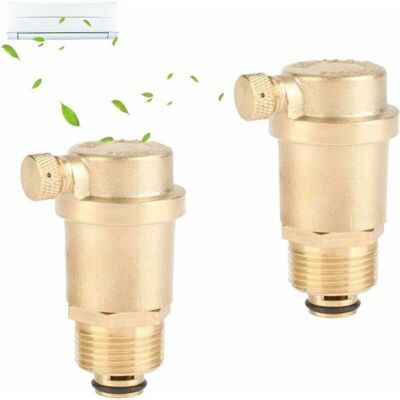 ABYSSE Lot De 2 Vannes De Purge Automatiques Dn15 En Laiton Avec Limiteur De Pression Pour Chauffe-eau Solaire - Publicité ABYSSE Lot De 2 Vannes De Purge Automatiques Dn15 En Laiton Avec Limiteur De Pression Pour Chauffe-eau Solaire - Publicité