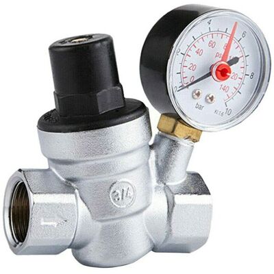 RICEEL Dn20 Vanne De Réduction De Pression D'Eau Réglable Avec Manomètre Compteur De Pression, Reducteur De Pression D'Eau 3/4 Pouce Regulateur De Pression Eau Avec Manomètre - Publicité RICEEL Dn20 Vanne De Réduction De Pression D'Eau Réglable Avec Manomètre Compteur De Pression, Reducteur De Pression D'Eau 3/4 Pouce Regulateur De Pression Eau Avec Manomètre - Publicité
