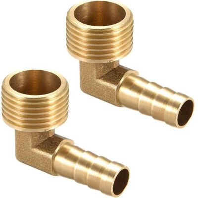 Melissa Raccord Cannelé Tuyau Barbillon Laiton 90° Coude 10mm Barbelé X1/2" G Mâle Tuyau 2pcs - Publicité Melissa Raccord Cannelé Tuyau Barbillon Laiton 90° Coude 10mm Barbelé X1/2" G Mâle Tuyau 2pcs - Publicité