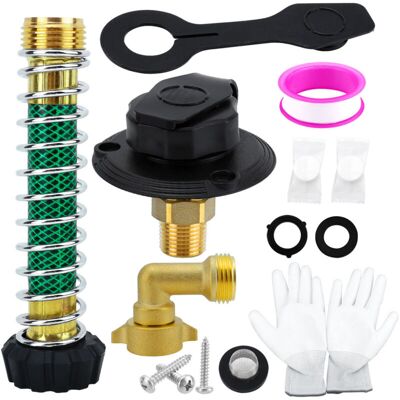 MOXIE Bride D'Entrée D'Eau Noire Pour Camping-car Avec Clapet Anti-retour, Raccord Femelle 3/4 Nh Vers Mâle 1/2 Npt, Coude À 90°, Bouchon Anti-poussière Et Filtre - Publicité MOXIE Bride D'Entrée D'Eau Noire Pour Camping-car Avec Clapet Anti-retour, Raccord Femelle 3/4 Nh Vers Mâle 1/2 Npt, Coude À 90°, Bouchon Anti-poussière Et Filtre - Publicité