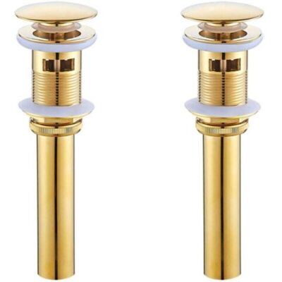 ABYSSE 2pcs Messing Bonde De Lavabo Doré Bonde De Lavabo Avec Trop Plein Bonde De Lavabo Pop Up(a) - Publicité ABYSSE 2pcs Messing Bonde De Lavabo Doré Bonde De Lavabo Avec Trop Plein Bonde De Lavabo Pop Up(a) - Publicité