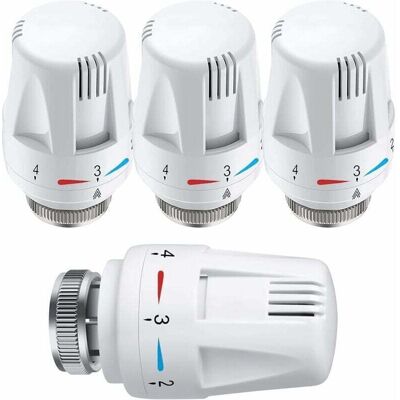 STAKMANN Ymyny Tête Thermostatique, 4 Pièces Thermostat, Tête De Rechange De Valve De Radiateur Standard M30 X 1,5 Contrôle De La Température, Blanc - Publicité STAKMANN Ymyny Tête Thermostatique, 4 Pièces Thermostat, Tête De Rechange De Valve De Radiateur Standard M30 X 1,5 Contrôle De La Température, Blanc - Publicité