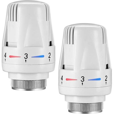 VOLISAU Lot De 2 Tête De Thermostatique M30 X 1,5, Valves Thermostatiques Pour Radiateur, Tête De Remplacement De Vanne De Thermostat De Radiateur Pour Maison Bureau - Publicité VOLISAU Lot De 2 Tête De Thermostatique M30 X 1,5, Valves Thermostatiques Pour Radiateur, Tête De Remplacement De Vanne De Thermostat De Radiateur Pour Maison Bureau - Publicité