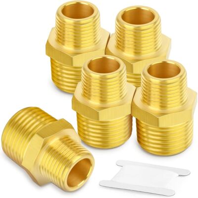 GRASSLIN 5 Raccord, Laiton, Mamelon Hexagonal, Réducteur 3/8 X 1/8 Pouce, Pour Gaz, Eau, Huile - Publicité GRASSLIN 5 Raccord, Laiton, Mamelon Hexagonal, Réducteur 3/8 X 1/8 Pouce, Pour Gaz, Eau, Huile - Publicité