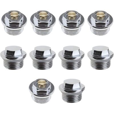 OEM 10pcs 1/2 Pouce Radiateur Manuel Purge D'Air Vannes Et 5pcs Bouchons D'Obturation Avec Connexion De Filetage Joint Torique Scellé - Publicité OEM 10pcs 1/2 Pouce Radiateur Manuel Purge D'Air Vannes Et 5pcs Bouchons D'Obturation Avec Connexion De Filetage Joint Torique Scellé - Publicité