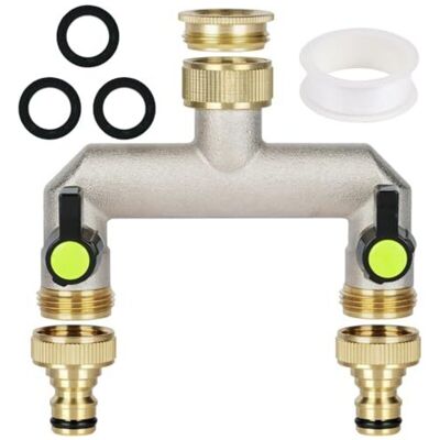 Scotch Adaptateur De Robinet 2 Voies, Répartiteur De Tuyau Pour Collecteur De Robinet En Laiton 3/4", Adaptateur De Tuyau Pour Robinet 2 Voies, Avec 2 Sorties 3/4", 1 Bande D'Étanchéité À Ro - Publicité Scotch Adaptateur De Robinet 2 Voies, Répartiteur De Tuyau Pour Collecteur De Robinet En Laiton 3/4", Adaptateur De Tuyau Pour Robinet 2 Voies, Avec 2 Sorties 3/4", 1 Bande D'Étanchéité À Ro - Publicité