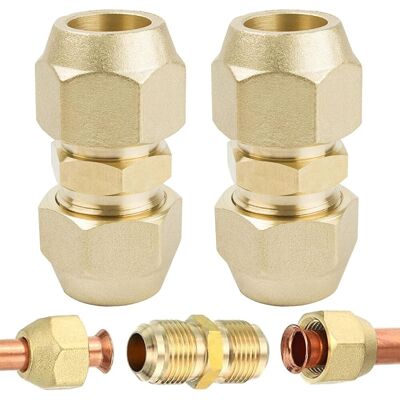 Raccord Tuyau Cuivre 1/4" – 2 Pièces Laiton Doré – Connexion Étanche Pour Climatisation – Résistance Aux Variations Thermiques – Grasslin - Publicité Raccord Tuyau Cuivre 1/4" – 2 Pièces Laiton Doré – Connexion Étanche Pour Climatisation – Résistance Aux Variations Thermiques – Grasslin - Publicité