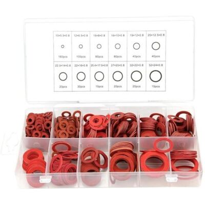 ABYSSE Joint Fibre Assortiment De Fibres Assortiment 600pcs 12 Tailles Passe-fils D'Étanchéité Set Kit D'Assortiment De Rondelle Isolante En Papier Acier Rouge Avec Boîte - Publicité ABYSSE Joint Fibre Assortiment De Fibres Assortiment 600pcs 12 Tailles Passe-fils D'Étanchéité Set Kit D'Assortiment De Rondelle Isolante En Papier Acier Rouge Avec Boîte - Publicité