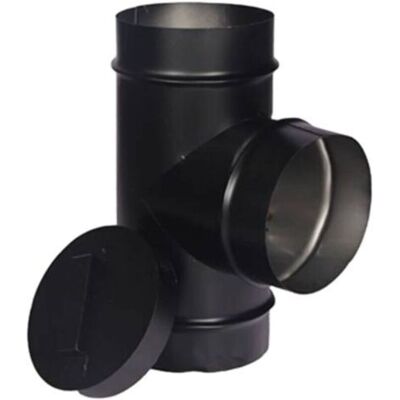 Ecleanfy-té Avec Bouchon De Nettoyage Pour Tuyau De Poêle À Paroi Simple Noir 15,2 Cm De Diamètre - Publicité Ecleanfy-té Avec Bouchon De Nettoyage Pour Tuyau De Poêle À Paroi Simple Noir 15,2 Cm De Diamètre - Publicité
