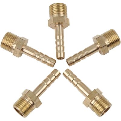 GRASSLIN 5pcs Raccord Cannelé, Laiton, 4.5mm Id, Filetage 1/8 Npt, Pour Tuyau Flexible Auto - Publicité GRASSLIN 5pcs Raccord Cannelé, Laiton, 4.5mm Id, Filetage 1/8 Npt, Pour Tuyau Flexible Auto - Publicité