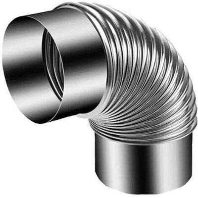 BEAUVIE Tuyau De Poêle Coude Ø Env. 120 Mm, Coude De Poêle 90° En Acier Aluminié À Chaud,argenté - Publicité BEAUVIE Tuyau De Poêle Coude Ø Env. 120 Mm, Coude De Poêle 90° En Acier Aluminié À Chaud,argenté - Publicité