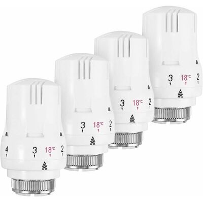 XISRENS Lot De 4 Tête Thermostatique, Robinet Thermostatique Radiateur, Tete Thermostatique Radiateur, Valve De Radiateur Thermostatique M30 X 1,5 - Publicité XISRENS Lot De 4 Tête Thermostatique, Robinet Thermostatique Radiateur, Tete Thermostatique Radiateur, Valve De Radiateur Thermostatique M30 X 1,5 - Publicité
