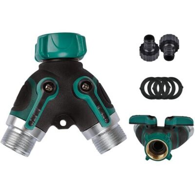 OEM Royaluxe-séparateur De Robinet À 2 Voies 3/4", Connecteur De Tuyau D'Arrosage Avec Vannes Marche/arrêt Individuelles, Adaptateur De Robinet Avec 2 Connecteurs Et 4 Rondelles En Caoutchouc - Publicité OEM Royaluxe-séparateur De Robinet À 2 Voies 3/4", Connecteur De Tuyau D'Arrosage Avec Vannes Marche/arrêt Individuelles, Adaptateur De Robinet Avec 2 Connecteurs Et 4 Rondelles En Caoutchouc - Publicité