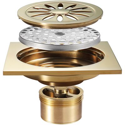 OEM Siphon De Sol Pour Salle De Bain, Siphon De Sol Et Siphon De Sol Pour Douche, Siphon De Sol Drainant - Siphon De Sol Anti-odeurs Et Anti-insectes - Cuivre Chromé 10×10cm - Publicité OEM Siphon De Sol Pour Salle De Bain, Siphon De Sol Et Siphon De Sol Pour Douche, Siphon De Sol Drainant - Siphon De Sol Anti-odeurs Et Anti-insectes - Cuivre Chromé 10×10cm - Publicité