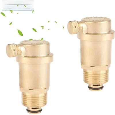MOXIE Lot De 2 Vannes De Purge Automatiques Dn15 En Laiton Avec Limiteur De Pression Pour Chauffe-eau Solaire - Publicité MOXIE Lot De 2 Vannes De Purge Automatiques Dn15 En Laiton Avec Limiteur De Pression Pour Chauffe-eau Solaire - Publicité