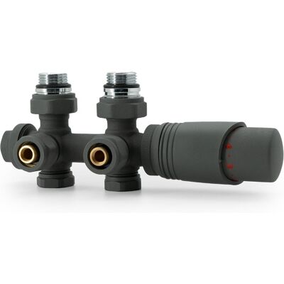 RYTTGOP 1 - Kit Multibloc Universel - Vanne Thermostatique - Raccordement Central 50mm - Design Anthracite En Laiton Massif Pour Radiateur Chauffage Salle De Bain Chambre Cuisine Anthracite 50mm - Publicité RYTTGOP 1 - Kit Multibloc Universel - Vanne Thermostatique - Raccordement Central 50mm - Design Anthracite En Laiton Massif Pour Radiateur Chauffage Salle De Bain Chambre Cuisine Anthracite 50mm - Publicité