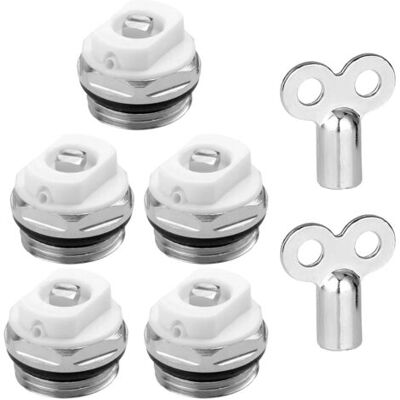 KOMIRO Lot De 5 Vannes De Purge Pour Clé Purge Radiateur, 1/2 Clé Purge Radiateur, Chauffage Purgeur,compatible Chauffage Central - Publicité KOMIRO Lot De 5 Vannes De Purge Pour Clé Purge Radiateur, 1/2 Clé Purge Radiateur, Chauffage Purgeur,compatible Chauffage Central - Publicité