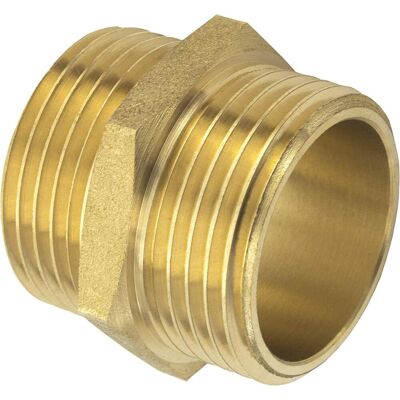 GRASSLIN 1 Mamelon Double 1/2 Pouce, Filetage Externe Laiton, Robuste Antirouille, Raccord Tuyau Plomberie - Publicité GRASSLIN 1 Mamelon Double 1/2 Pouce, Filetage Externe Laiton, Robuste Antirouille, Raccord Tuyau Plomberie - Publicité