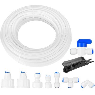 ABYSSE Kit De Tuyau D'Alimentation En Eau De 15 Mètres Et De Connecteurs Pour Réfrigérateur, Raccords De Tuyaux, Connecteurs De Plomberie, Kit De Filtre À Eau Double Pour Réfrigérateur De Style Européen - Publicité ABYSSE Kit De Tuyau D'Alimentation En Eau De 15 Mètres Et De Connecteurs Pour Réfrigérateur, Raccords De Tuyaux, Connecteurs De Plomberie, Kit De Filtre À Eau Double Pour Réfrigérateur De Style Européen - Publicité