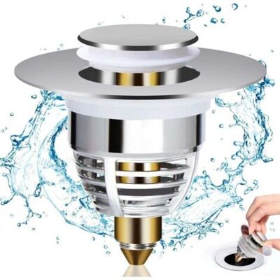 ABYSSE Bonde Lavabo Universel, Bouchon De Lavabo Pop-up Avec 2 Joints Pour Baignoire, Cuisine, Lavabo Stöpsel Waschbecken - Publicité ABYSSE Bonde Lavabo Universel, Bouchon De Lavabo Pop-up Avec 2 Joints Pour Baignoire, Cuisine, Lavabo Stöpsel Waschbecken - Publicité