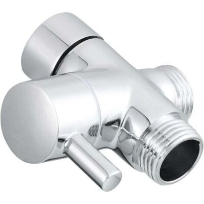 ABYSSE Robinet 3 Voies En Laiton Massif, Raccord Universel Pour Pommeaux De Douche À Main, Chromé - Publicité ABYSSE Robinet 3 Voies En Laiton Massif, Raccord Universel Pour Pommeaux De Douche À Main, Chromé - Publicité
