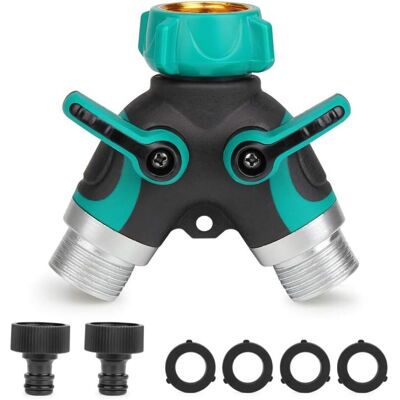 MOXIE Distributeur À 2 Voies Séparateur De Tuyau Y-distributeur 3/4” Raccord Tuyau D'Arrosage Avec 2 Sorties Vannes 26,5 Mm Débit D'Eau Réglable Et Verrouillable 2 Connecteurs Et 4 Rondelles - Publicité MOXIE Distributeur À 2 Voies Séparateur De Tuyau Y-distributeur 3/4” Raccord Tuyau D'Arrosage Avec 2 Sorties Vannes 26,5 Mm Débit D'Eau Réglable Et Verrouillable 2 Connecteurs Et 4 Rondelles - Publicité